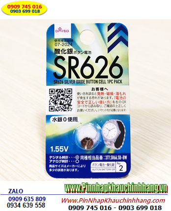 DAISO SR626SW, Pin đồng hồ 1.55v Silver Oxide DAISO SR626SW thị trường Nội địa Nhật